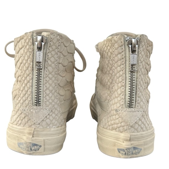 Vans Sk8-Hi Zip Up High Top Sneakers Cream Mono Python | Women 7 Men 5.5 - Picture 5 of 10
